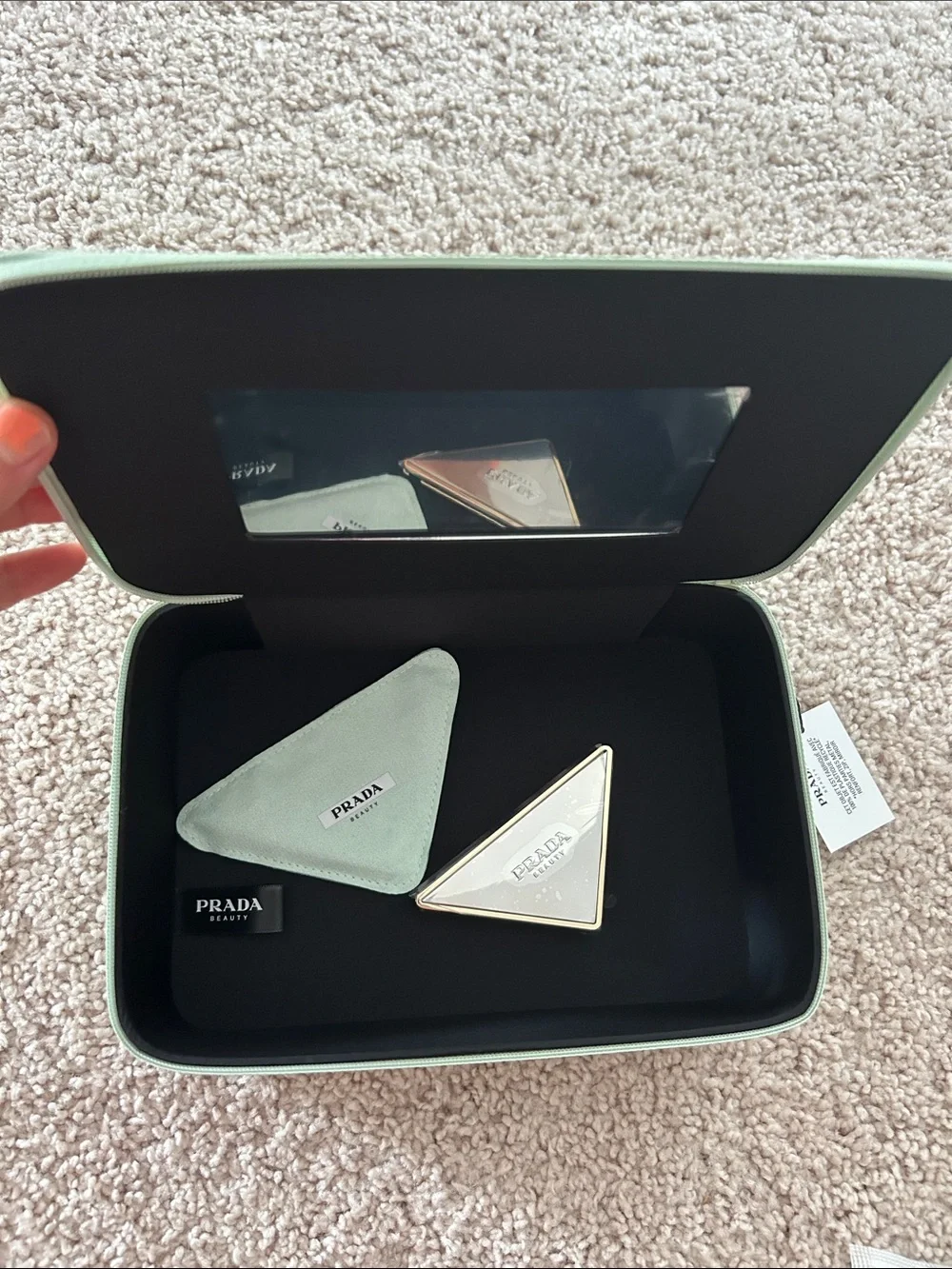 Prada beauty case & compact mirror